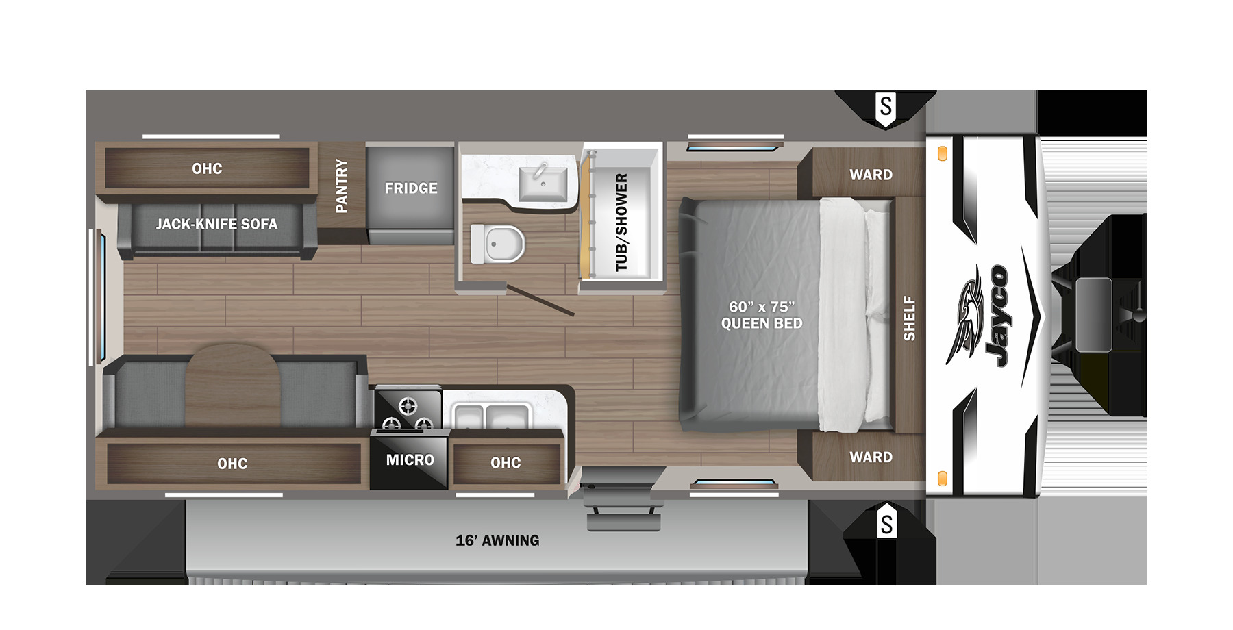 2024 JAYCO JAY FLIGHT 212QBW, , floor-plans-day image number 0