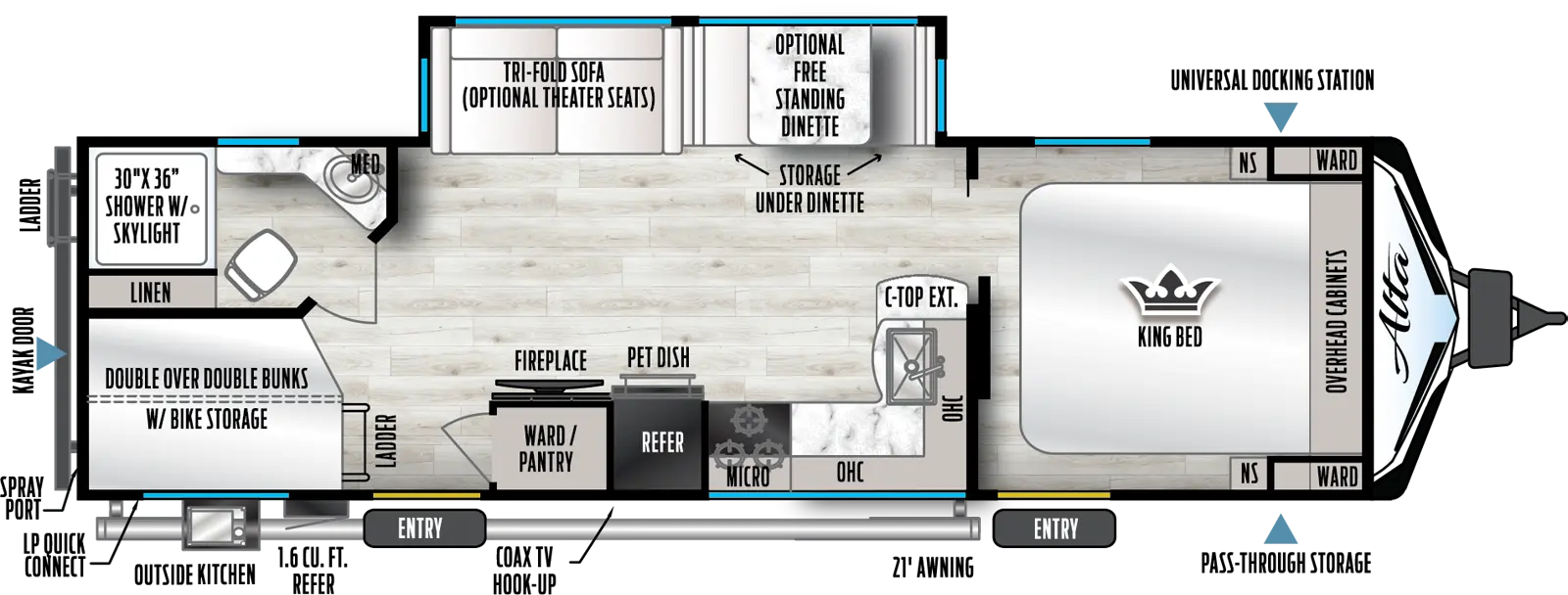 2024 EAST TO WEST RV ALTA 2800KBH, , floor-plans-day image number 0