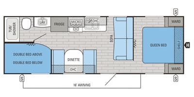 2016 JAYCO JAY FLIGHT 264BH, , floor-plans-day image number 0