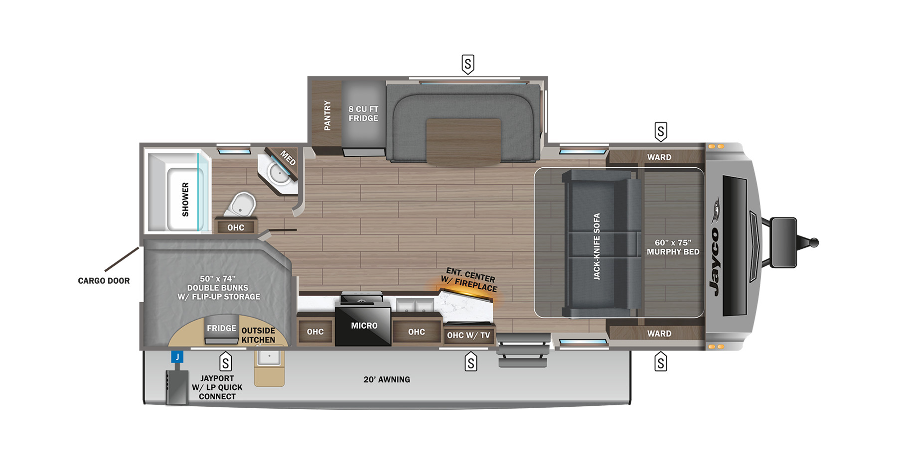 2023 JAYCO WHITE HAWK 25MBH, , floor-plans-day image number 0