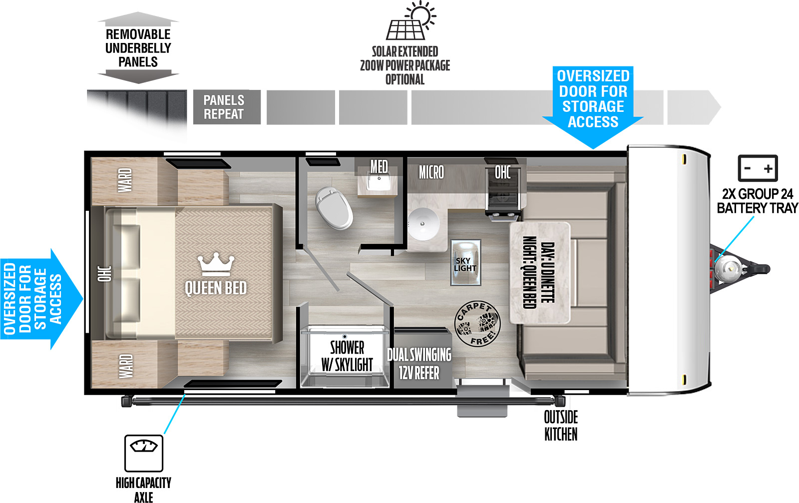 2023 FOREST RIVER WILDWOOD 161QK, , floor-plans-day image number 0