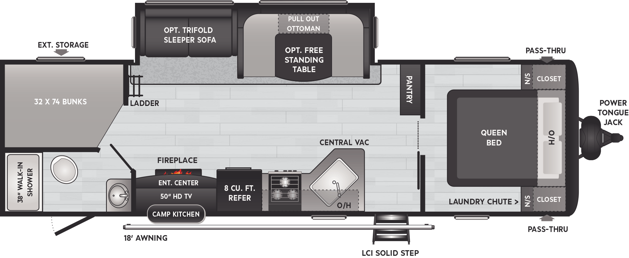 2022 KEYSTONE HIDEOUT 28BHSWE, , floor-plans-day image number 0