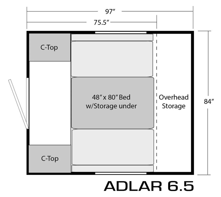 2024 SOARING EAGLE CAMPERS ADLAR 6.5, , floor-plans-day image number 0