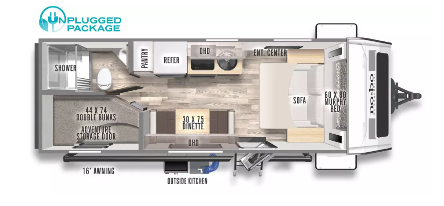 2024 FOREST RIVER NO BOUNDARIES 19.3EO, , floor-plans-day image number 0