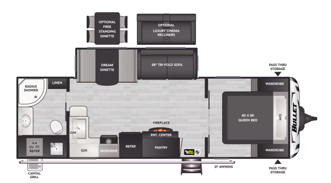 2024 KEYSTONE BULLET 260RBSWE, , floor-plans-day image number 0