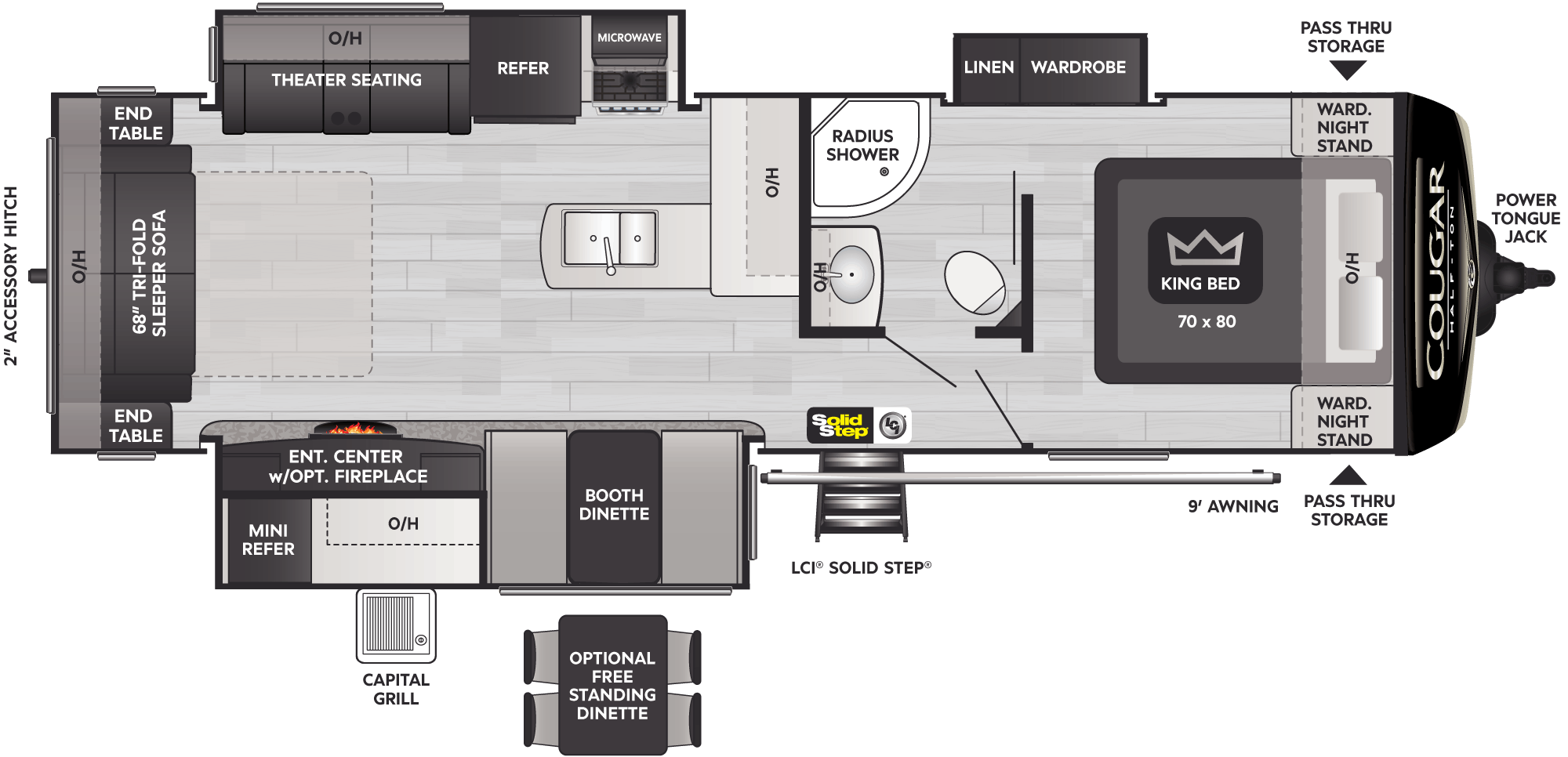 2024 KEYSTONE COUGAR 1/2 TON 29RLKWE, , floor-plans-day image number 0