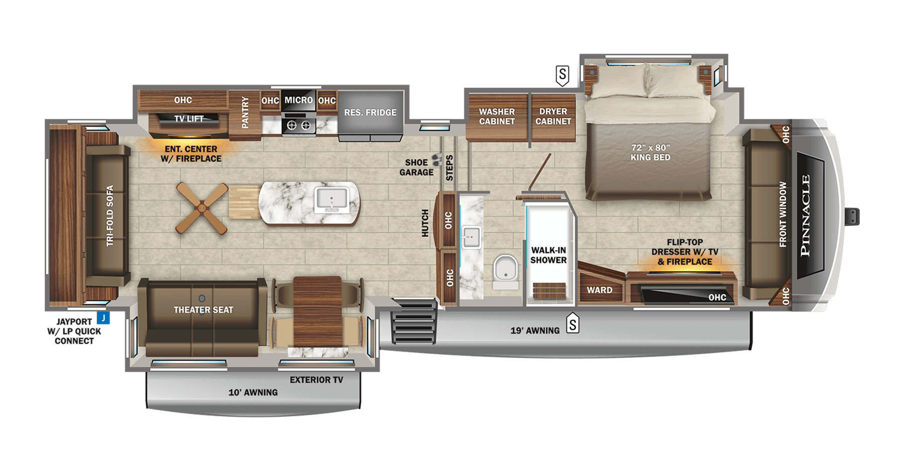 2022 JAYCO PINNACLE 36SSWS, , floor-plans-day image number 0