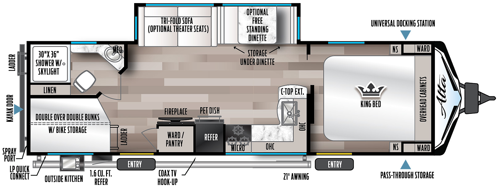 2023 EAST TO WEST RV ALTA 2800KBH, , floor-plans-day image number 0