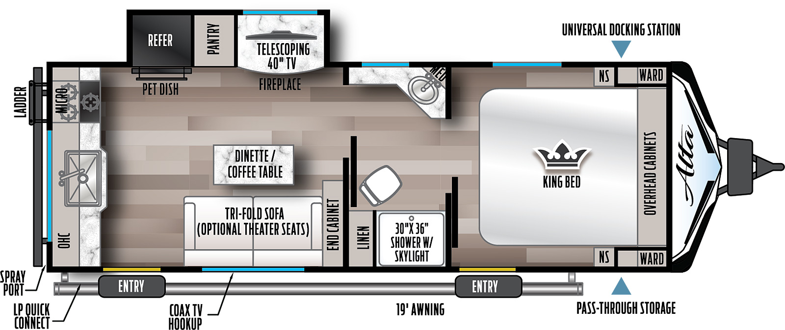 2023 EAST TO WEST RV ALTA 2350KRK, , floor-plans-day image number 0