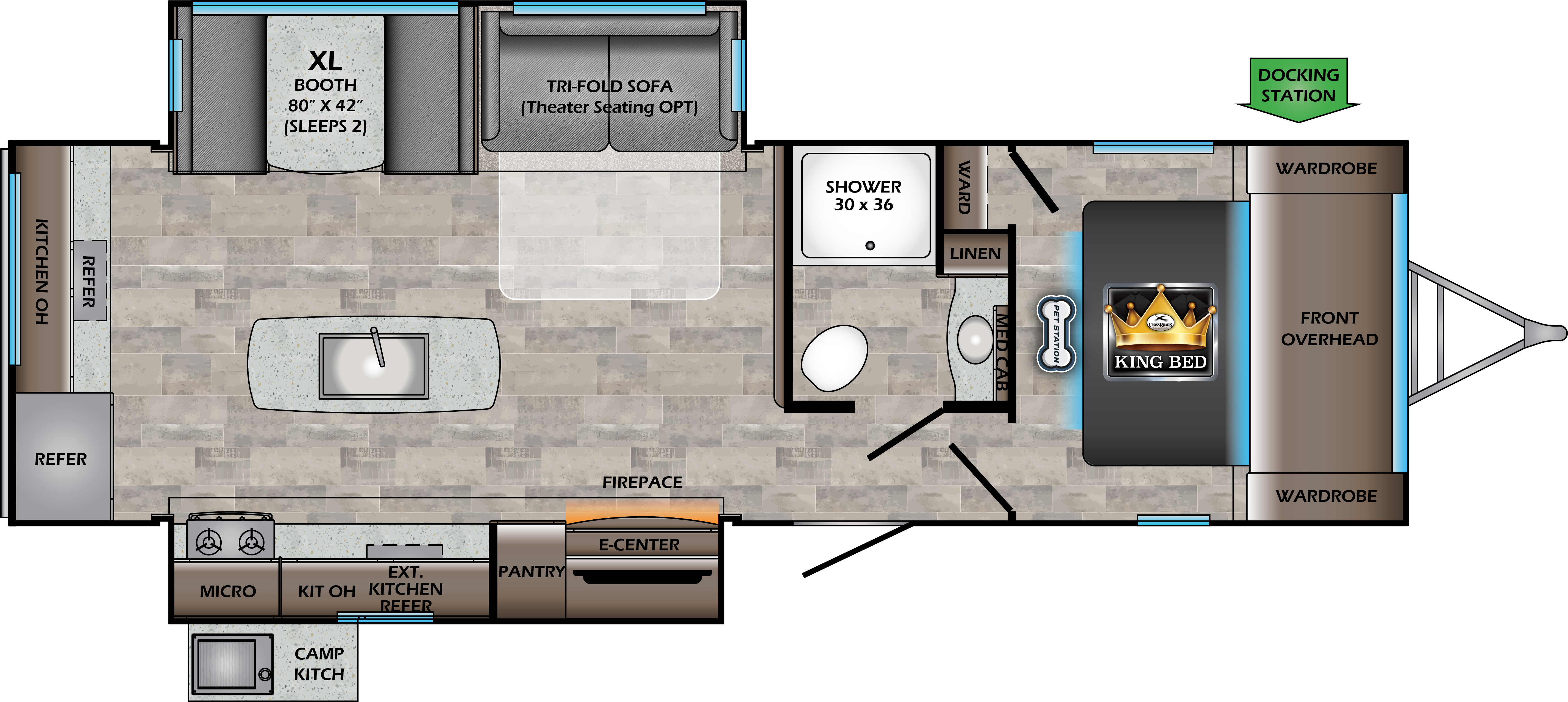 2023 CROSSROADS SUNSET TRAIL 285CK, , floor-plans-day image number 0