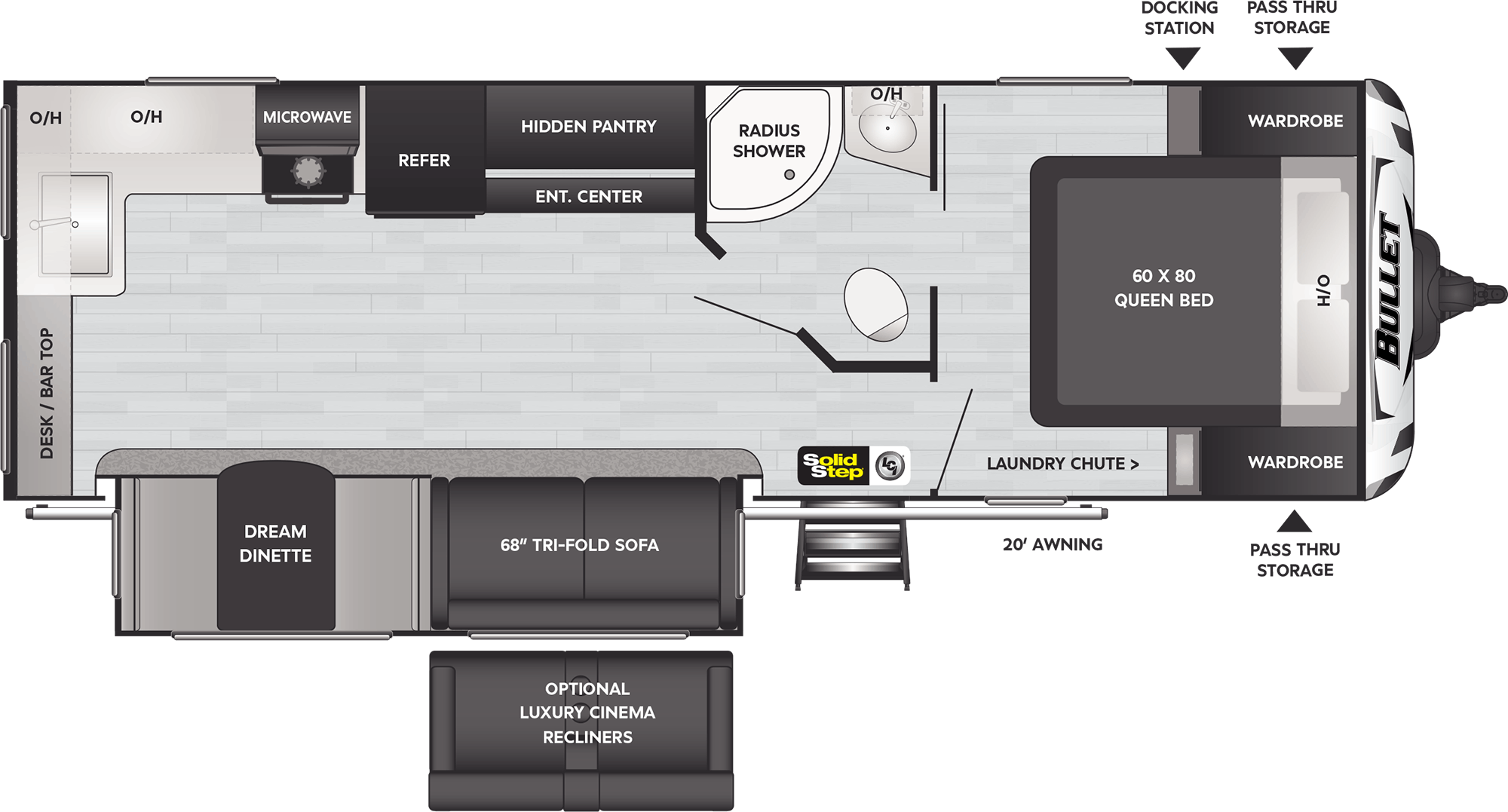 2022 KEYSTONE BULLET 258RKS, , floor-plans-day image number 0