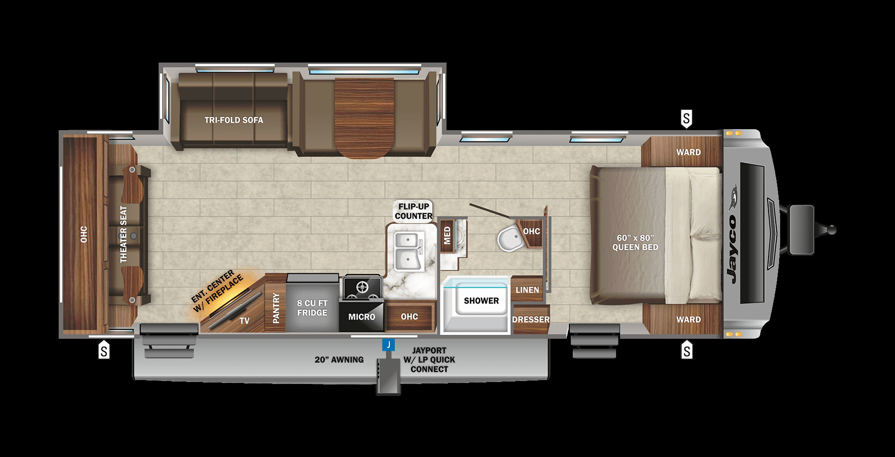 2022 JAYCO WHITE HAWK 29RL, , floor-plans-day image number 0