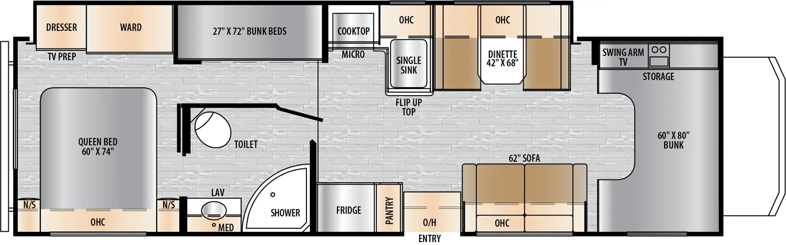 2024 EAST TO WEST RV ENTRADA 3100FB*23, , floor-plans-day image number 0