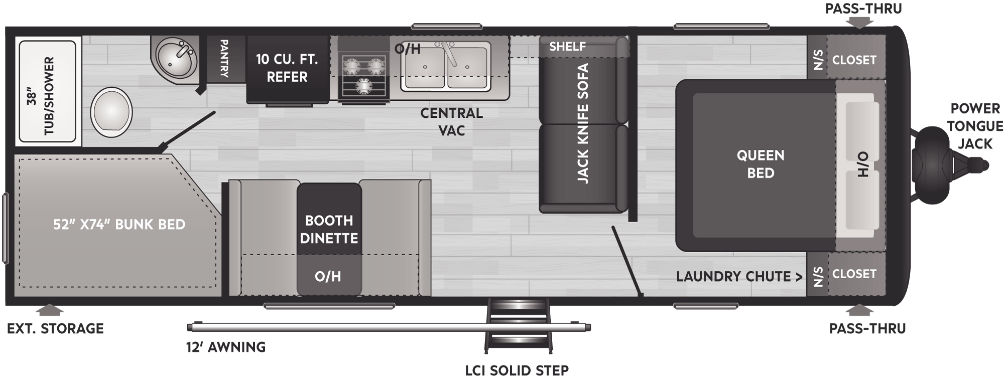 2022 KEYSTONE HIDEOUT 262BH, , floor-plans-day image number 0