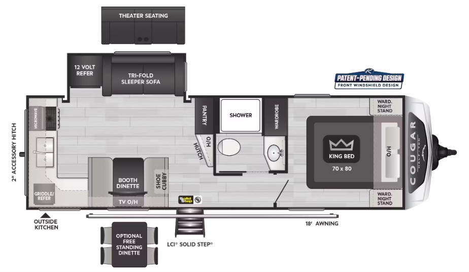 2024 KEYSTONE COUGAR 1/2 TON 25MLEWE, , floor-plans-day image number 0