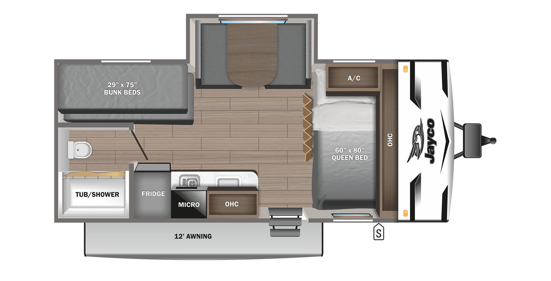 2024 JAYCO JAY FLIGHT 184BSW, , floor-plans-day image number 0