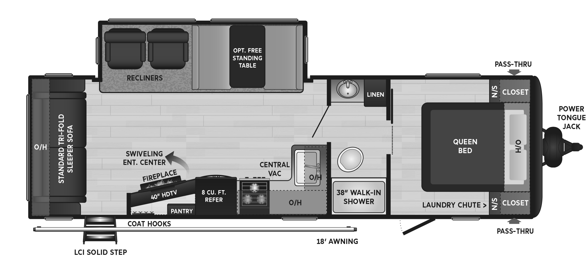 2022 KEYSTONE HIDEOUT 27RLSWE, , floor-plans-day image number 0