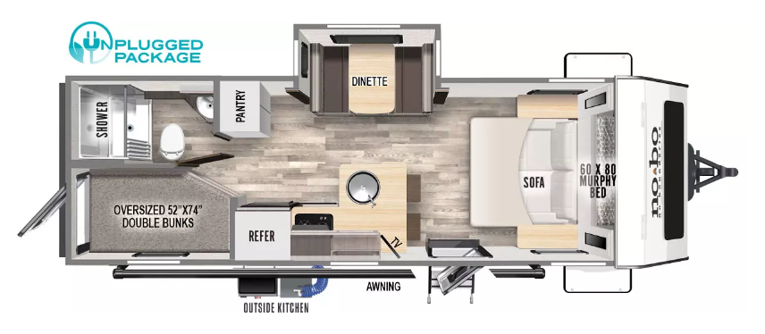 2024 FOREST RIVER NO BOUNDARIES 20.3, , floor-plans-day image number 0