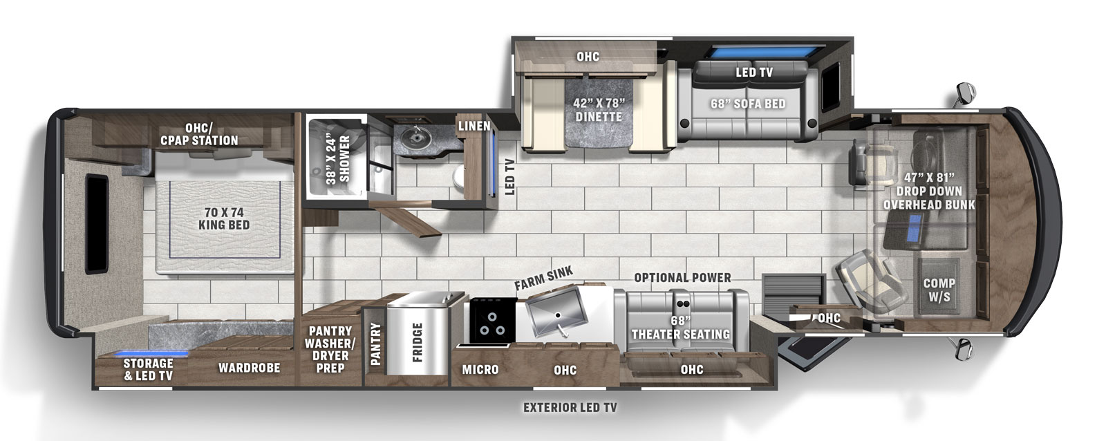 2023 COACHMEN MIRADA 350S*21, , floor-plans-day image number 0