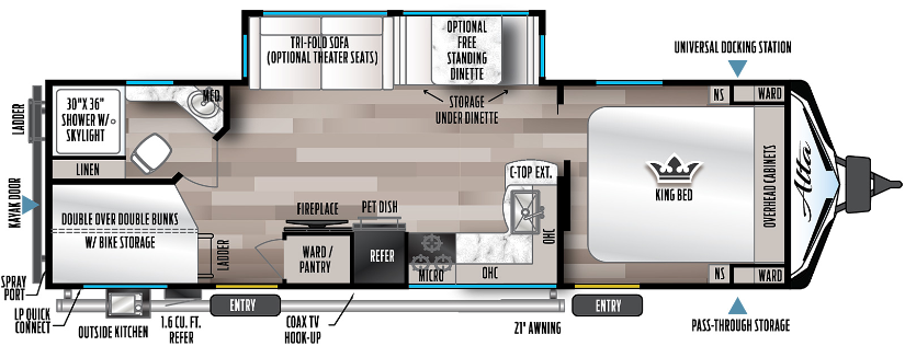 2023 EAST TO WEST RV ALTA 2800KBH, , floor-plans-day image number 0