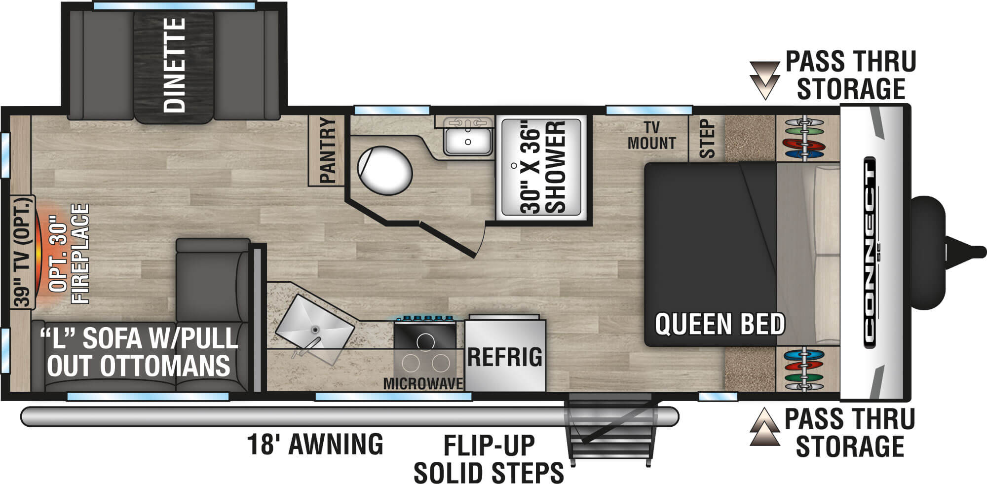 2023 KZ CONNECT 221RESE, , floor-plans-day image number 0