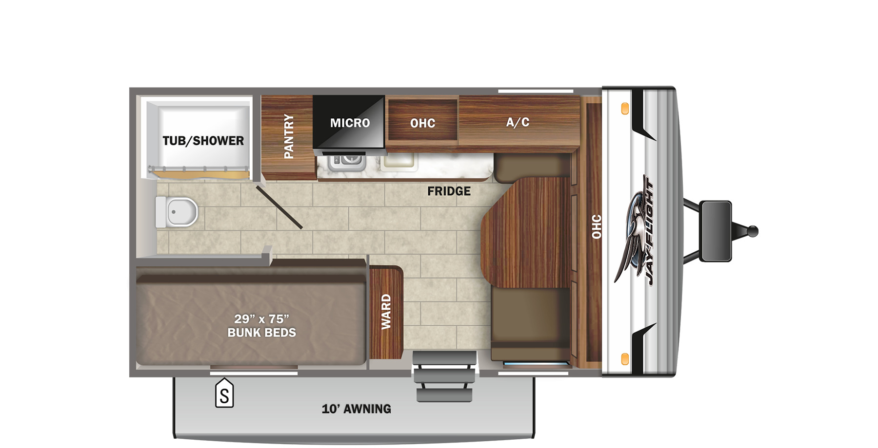 2022 JAYCO JAY FLIGHT 154BH, , floor-plans-day image number 0