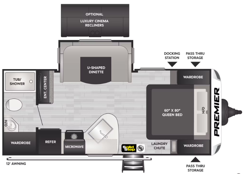 2022 KEYSTONE PREMIER 19FBPR, , floor-plans-day image number 0