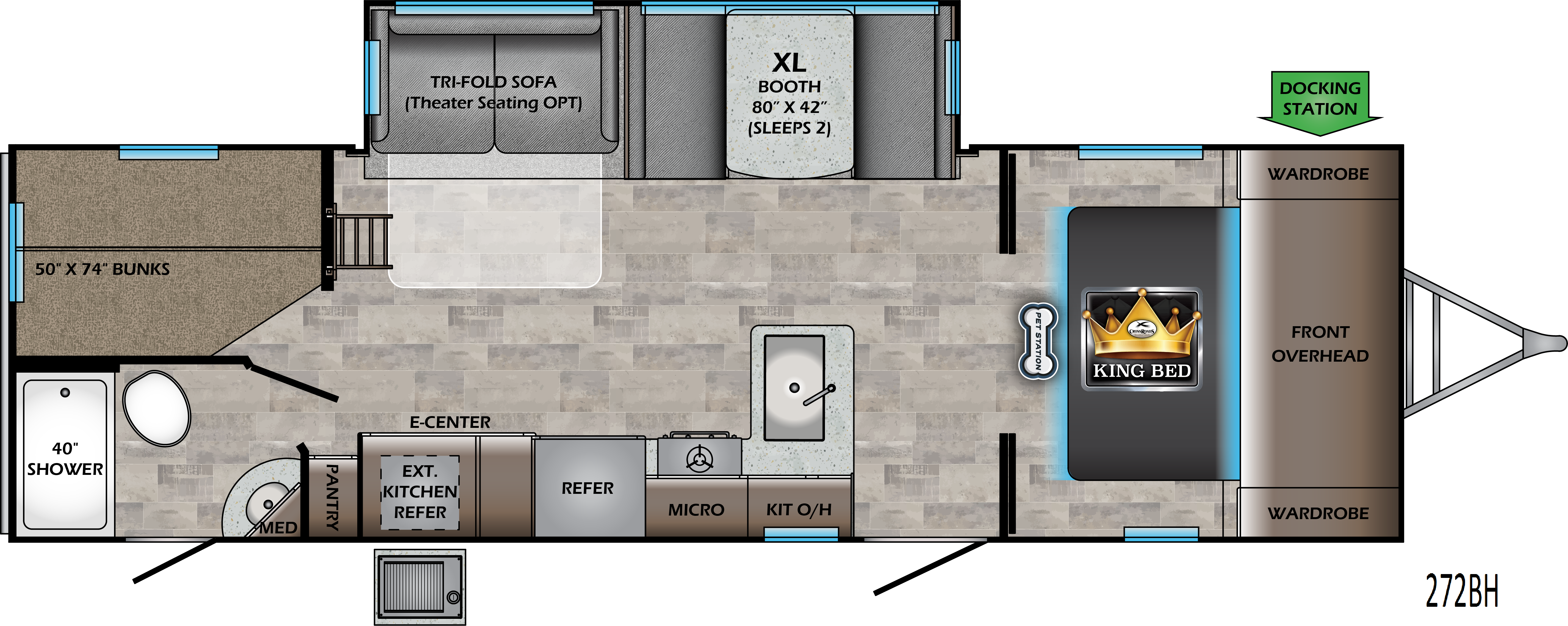 2022 CROSSROADS SUNSET TRAIL 272BH, , floor-plans-day image number 0