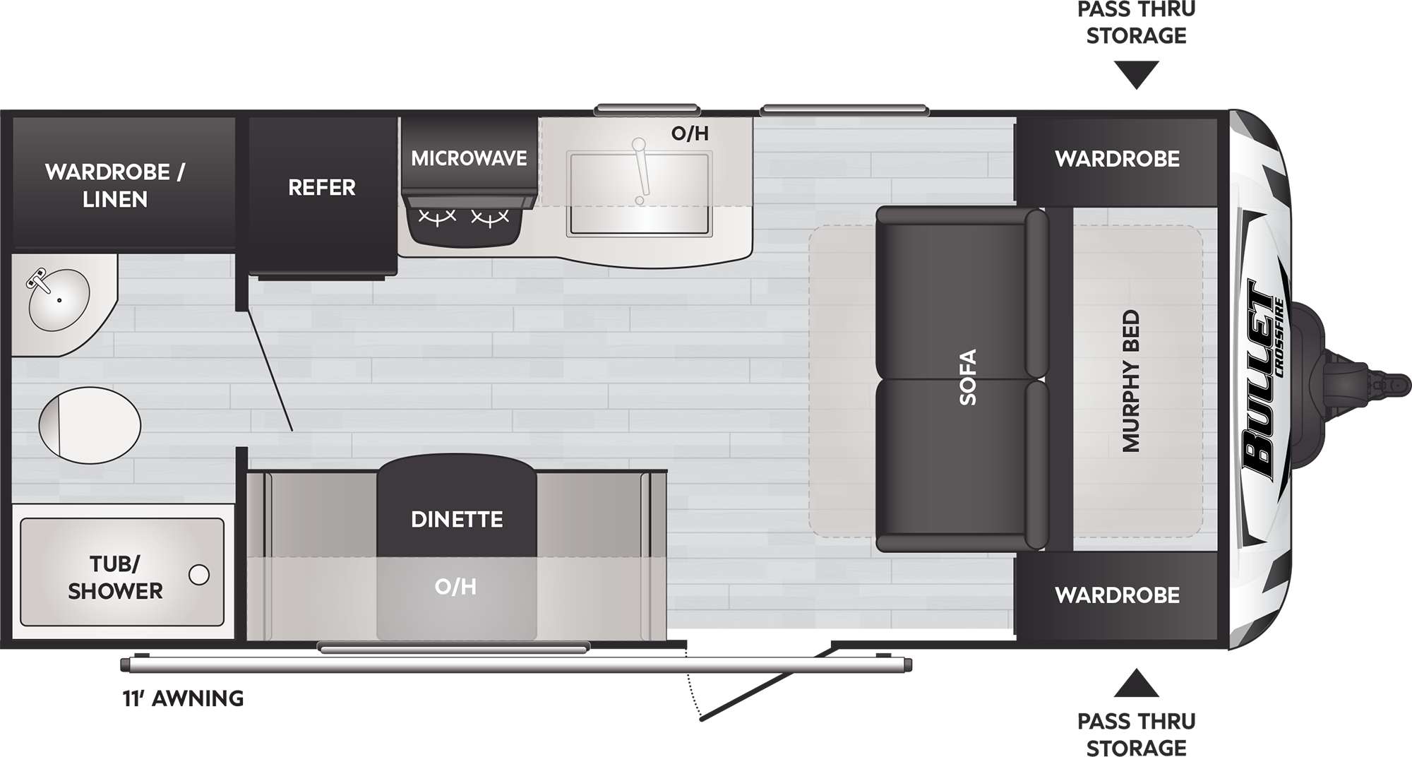 2023 KEYSTONE CROSSFIRE 1800RB, , floor-plans-day image number 0