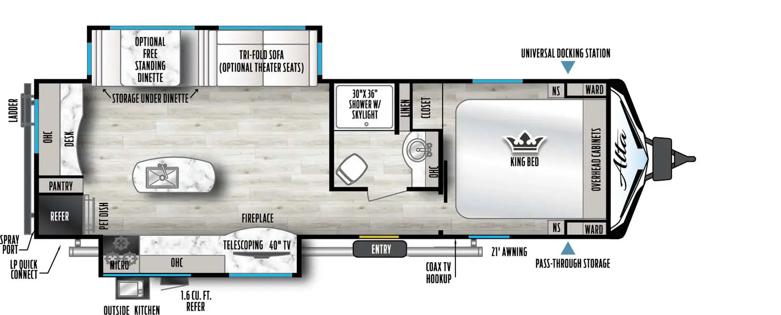 2024 EAST TO WEST RV ALTA 2810KIK, , floor-plans-day image number 0