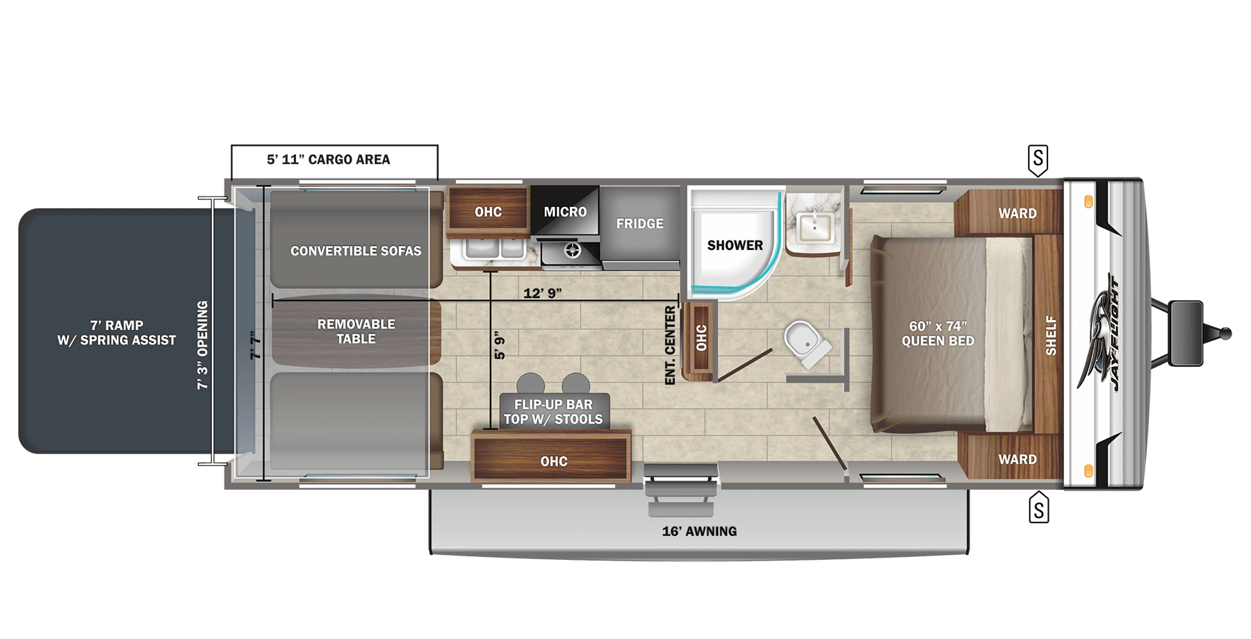 2022 JAYCO JAY FLIGHT 265TH, , floor-plans-day image number 0