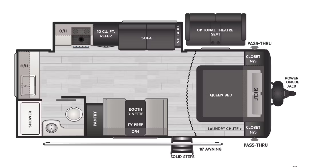 2024 KEYSTONE HIDEOUT 22MLSWE, , floor-plans-day image number 0