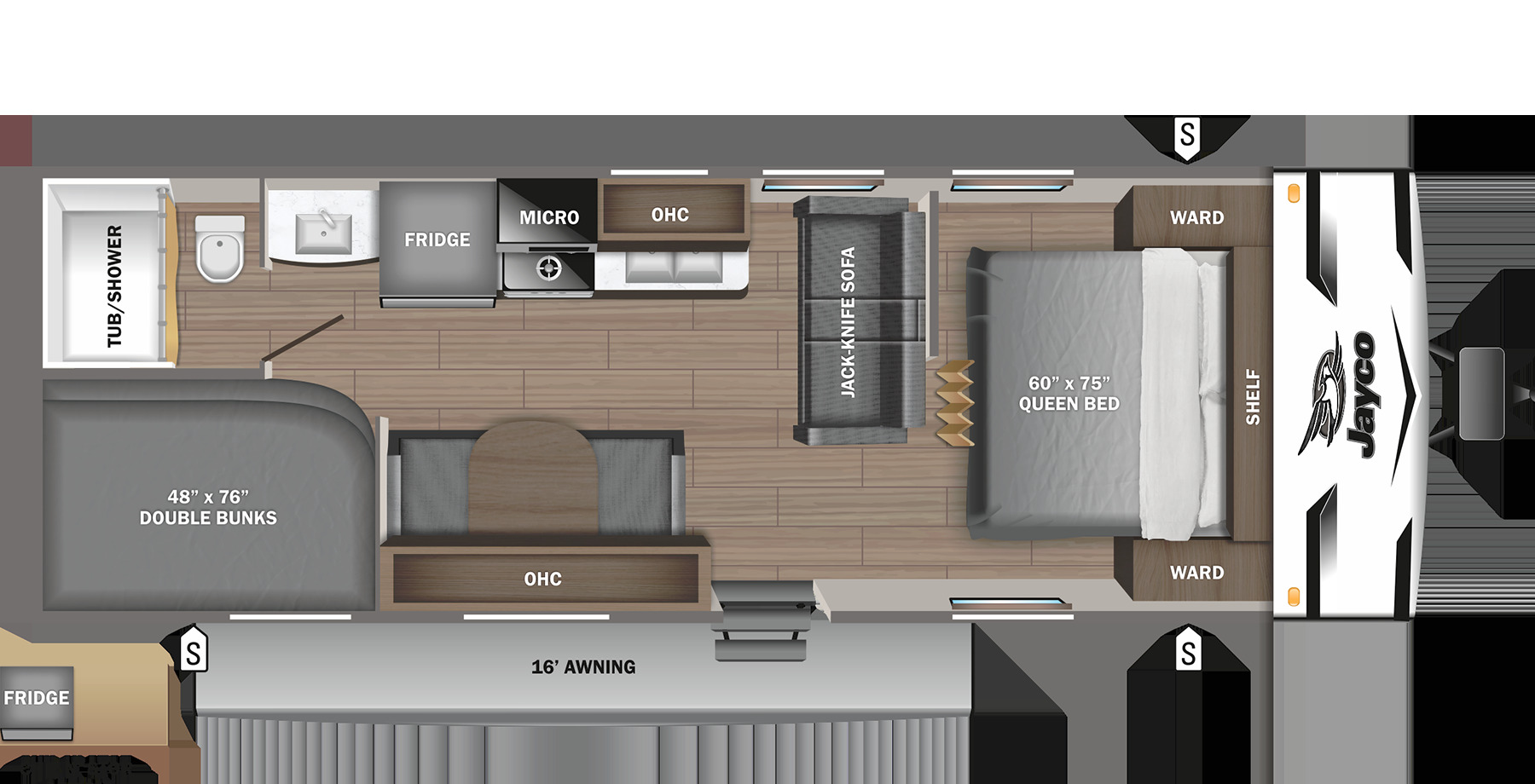 2024 JAYCO JAY FLIGHT 260BHW, , floor-plans-day image number 0