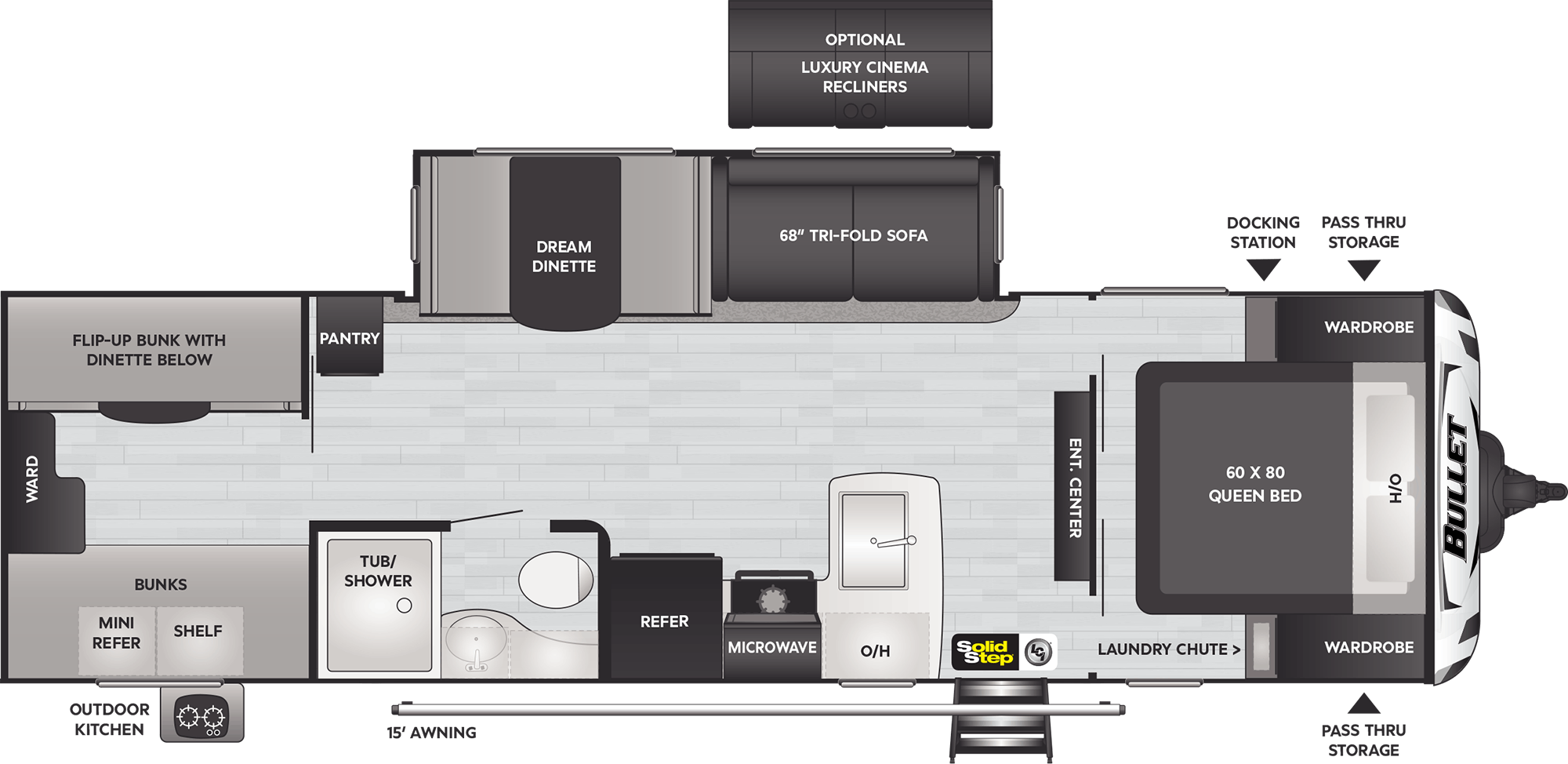 2022 KEYSTONE BULLET 287QBSWE, , floor-plans-day image number 0