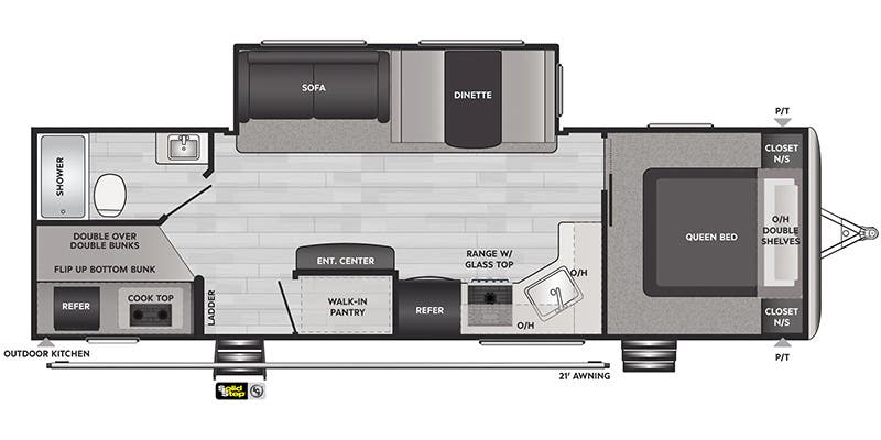 2022 KEYSTONE SPRINGDALE 280BHWE, , floor-plans-day image number 0