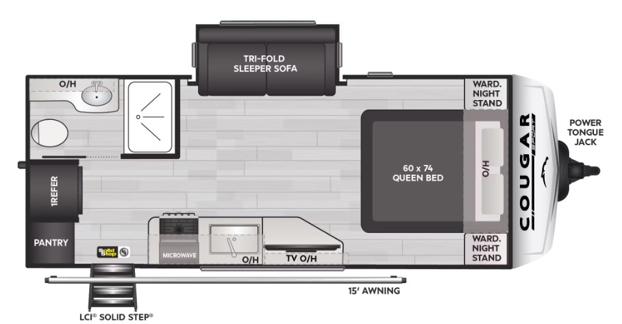 2024 KEYSTONE COUGAR SPORT 1900RBWE, , floor-plans-day image number 0