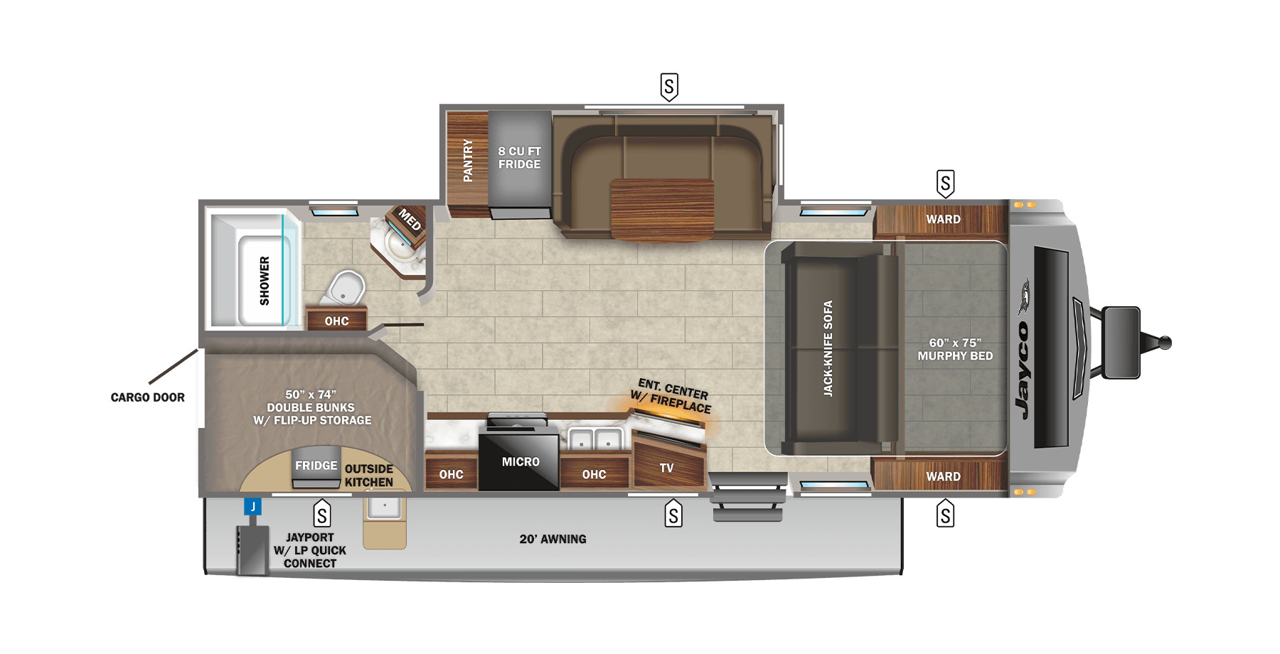 2022 JAYCO WHITE HAWK 25MBH, , floor-plans-day image number 0