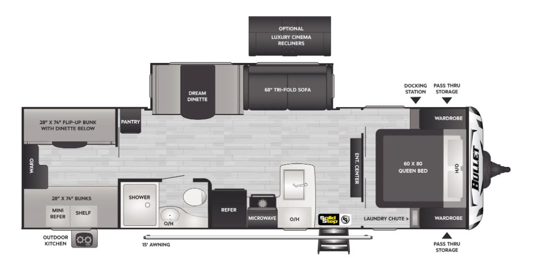 2024 KEYSTONE BULLET 287QBSWE, , floor-plans-day image number 0