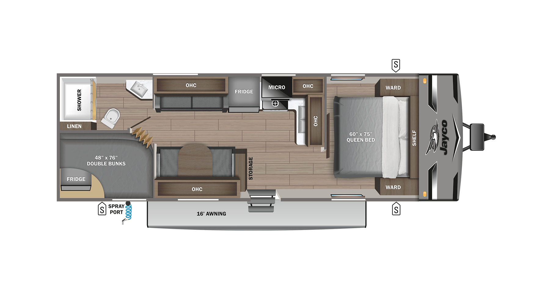 2023 JAYCO JAY FLIGHT 274BH, , floor-plans-day image number 0