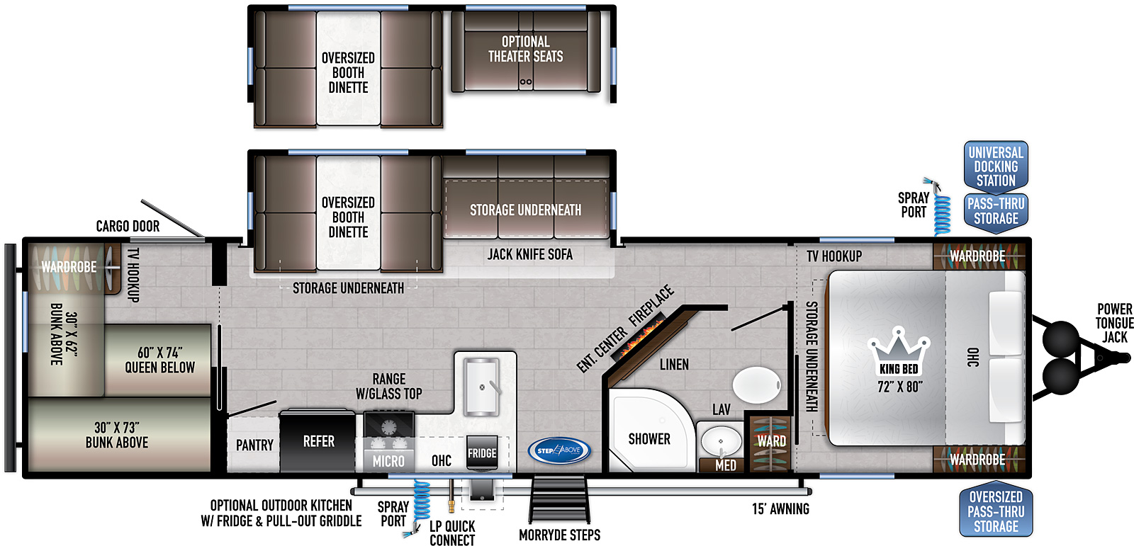 2022 EAST TO WEST RV DELLA TERRA 291BH, , floor-plans-day image number 0