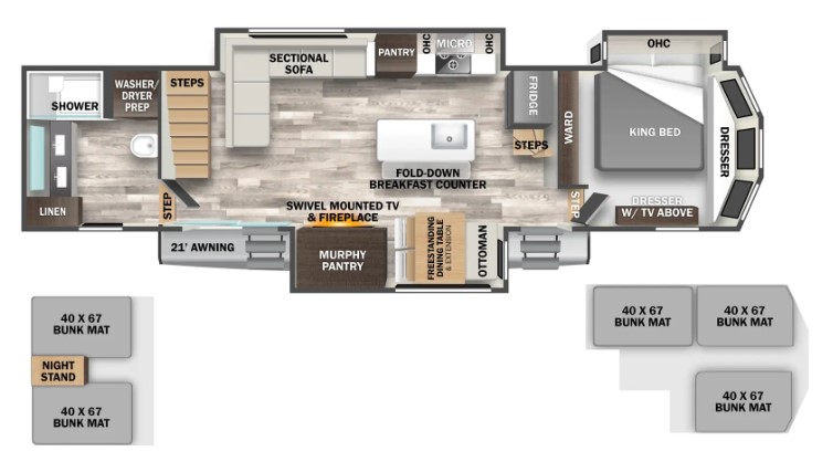 2024 FOREST RIVER CEDAR CREEK 40CBK, , floor-plans-day image number 0