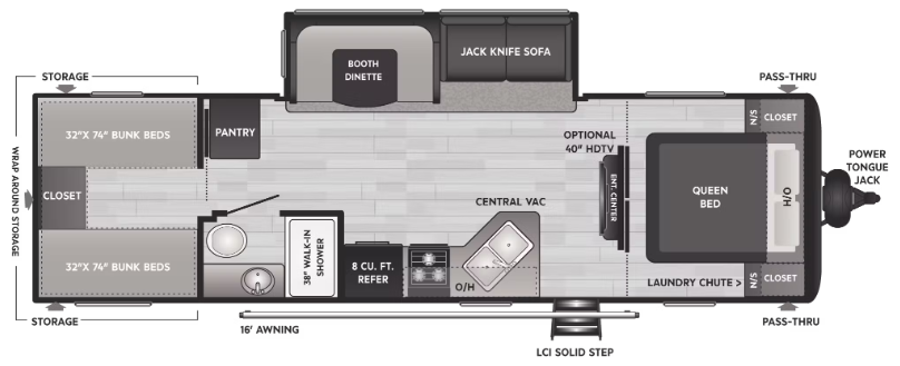 2022 KEYSTONE HIDEOUT 29BQWE, , floor-plans-day image number 0