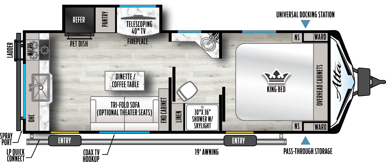 2024 EAST TO WEST RV ALTA 2350KRK, , floor-plans-day image number 0