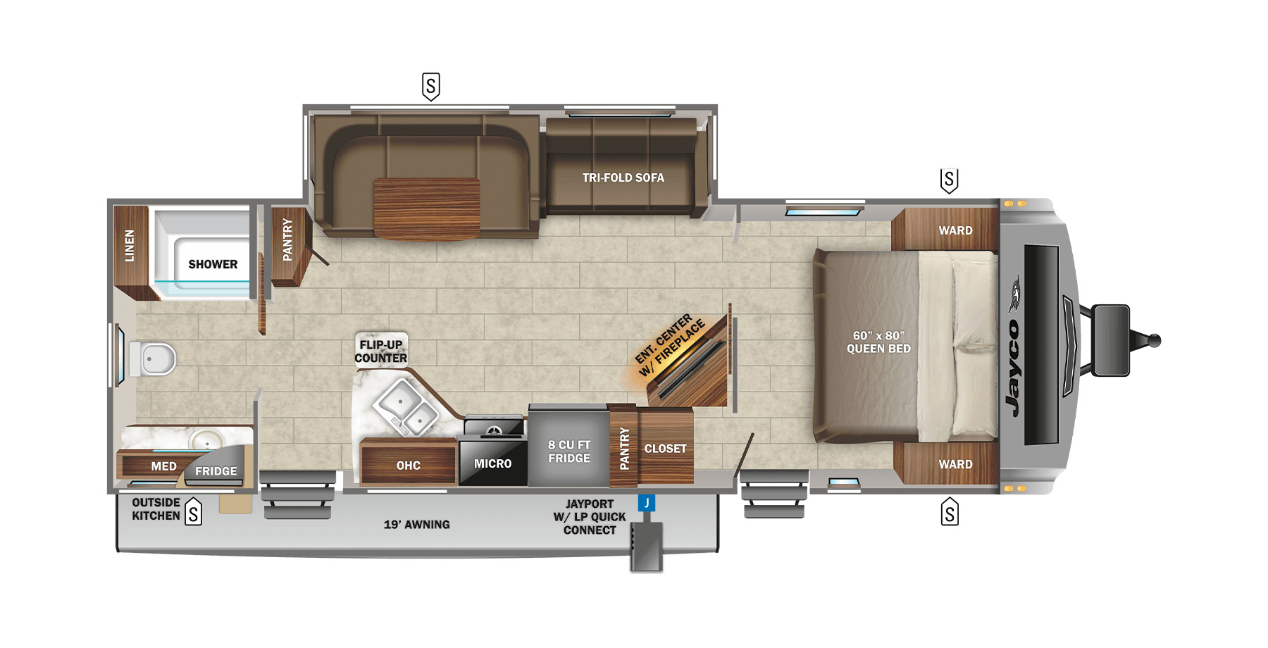 2022 JAYCO WHITE HAWK 27RB, , floor-plans-day image number 0