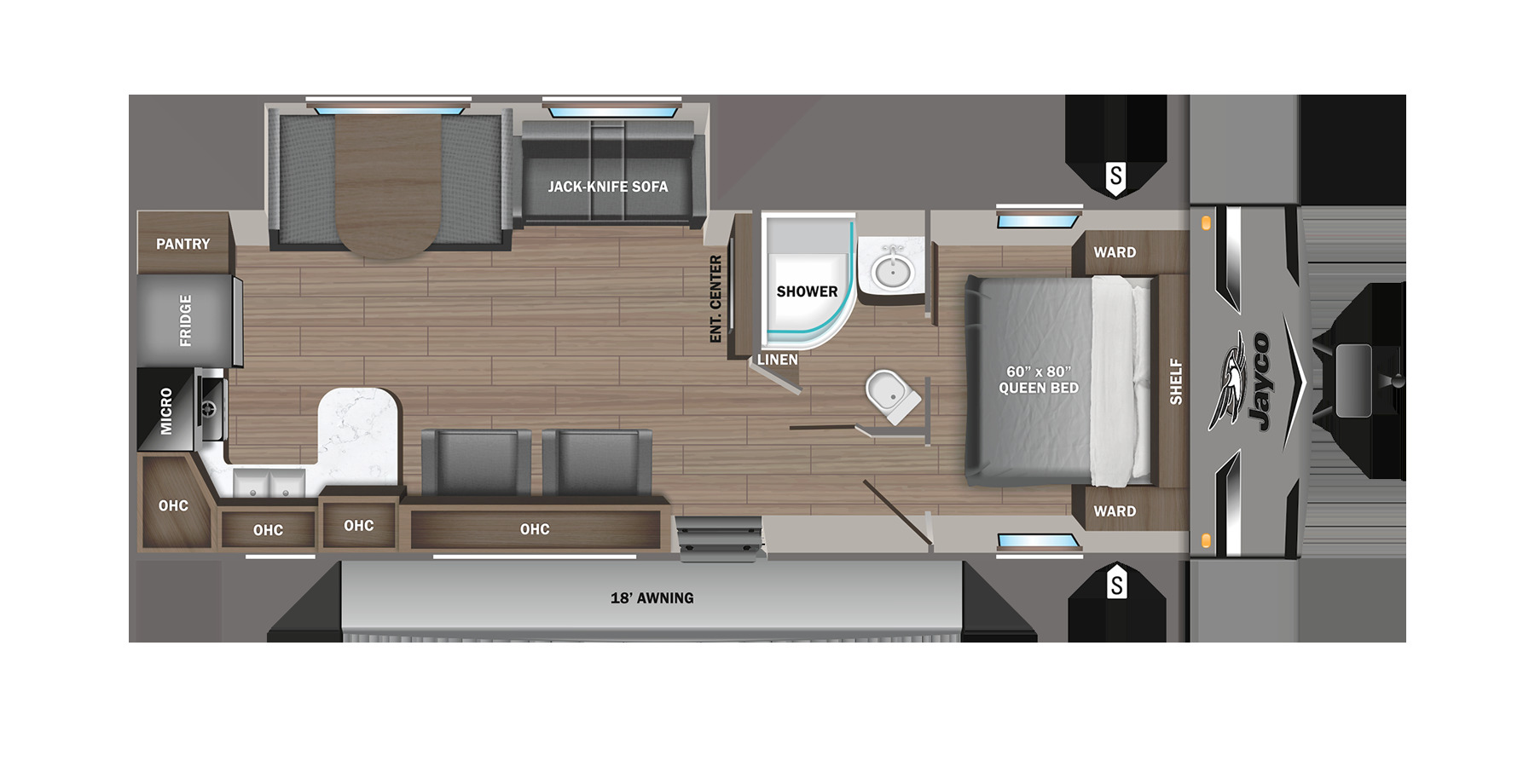 2024 JAYCO JAY FLIGHT 280RKS, , floor-plans-day image number 0