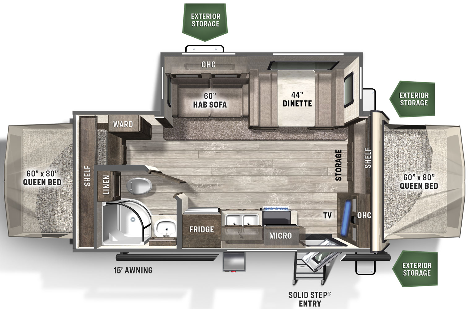 2022 FOREST RIVER SHAMROCK 21SS, , floor-plans-day image number 0