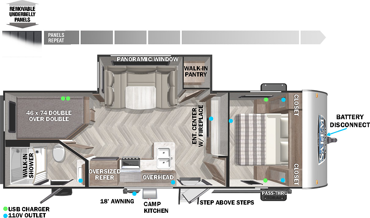 2023 FOREST RIVER WILDWOOD XLT 240BHXL, , floor-plans-day image number 0