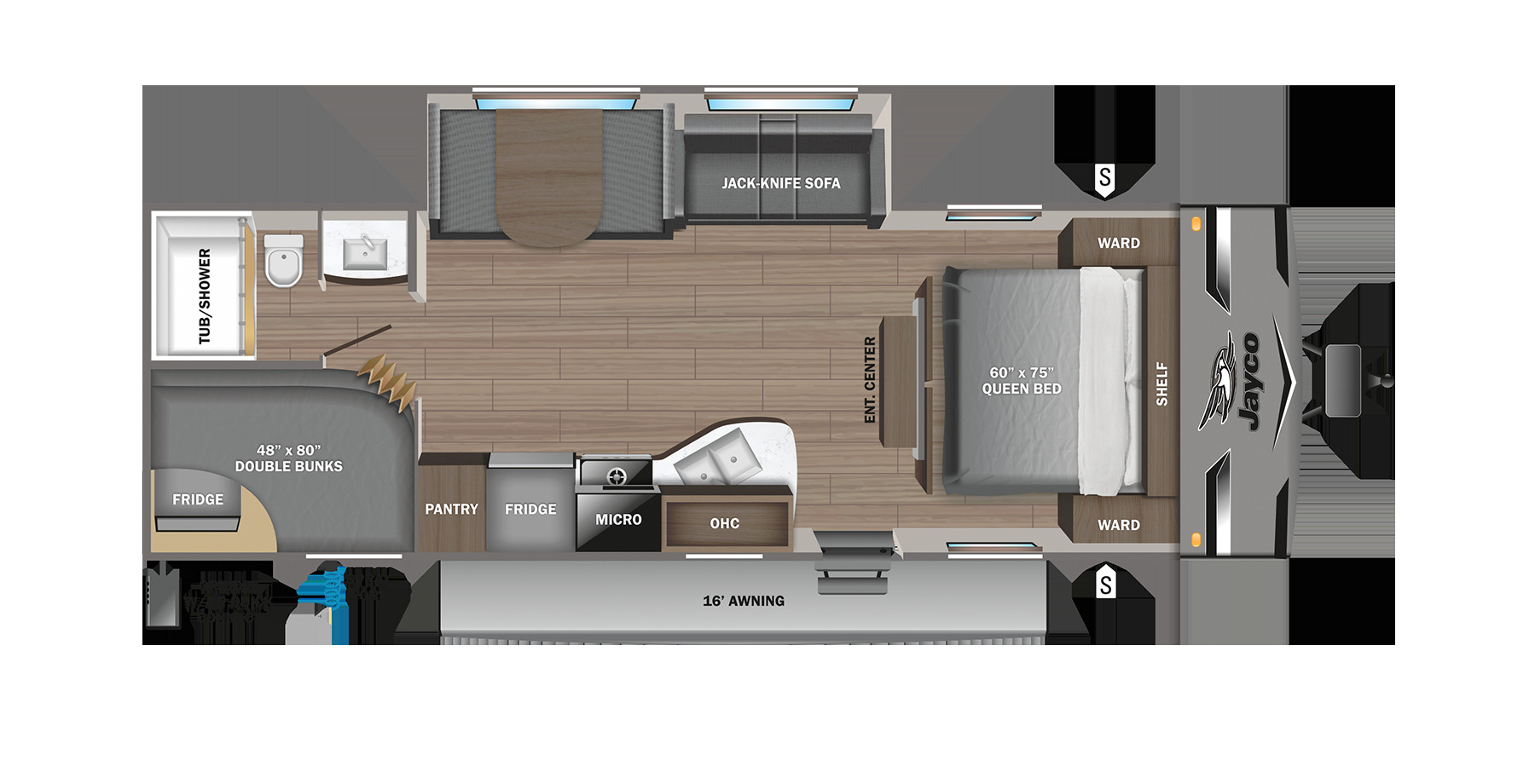 2024 JAYCO JAY FLIGHT 267BHSW, , floor-plans-day image number 0