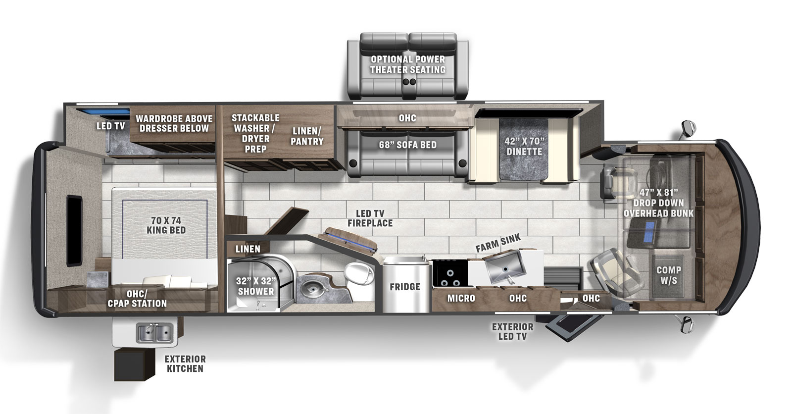 2023 COACHMEN MIRADA 32LS*21, , floor-plans-day image number 0