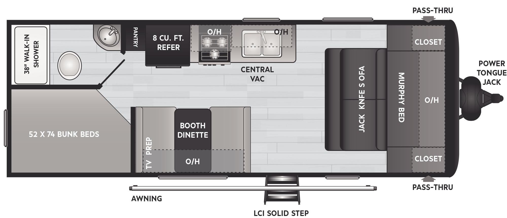 2022 KEYSTONE HIDEOUT 21BHWE, , floor-plans-day image number 0